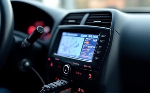 Herramienta de diagnóstico OBD-II conectada a un coche